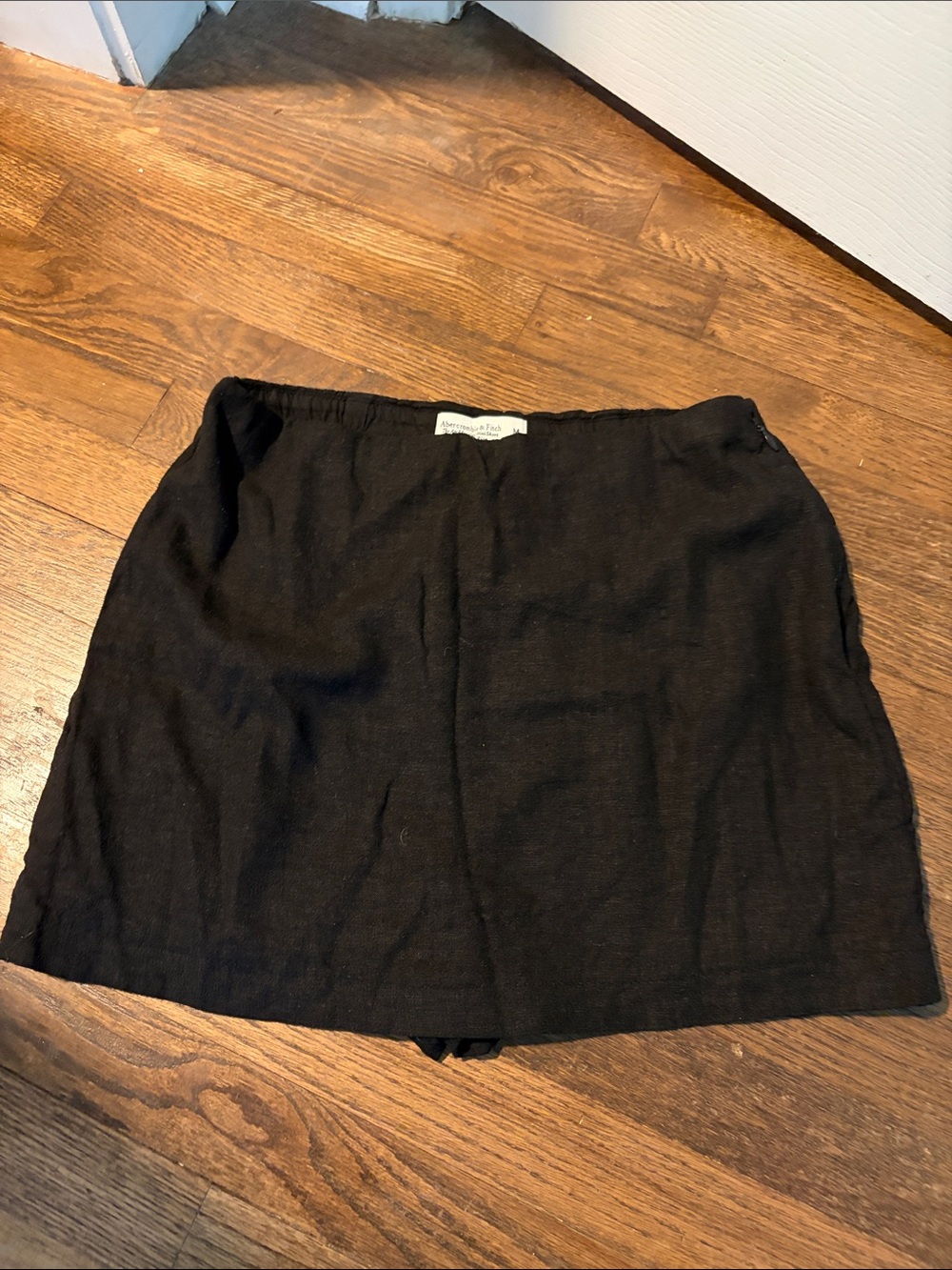 Abercrombie linen black mini skort size Medium